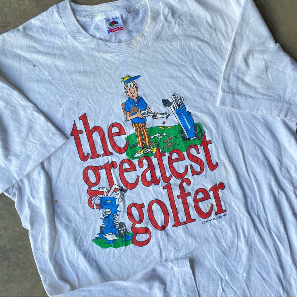 Vintage 90s Greatest Golfer funny 1991 single stitch  made in USA tshirt.